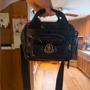 Moncler Black Quilted Shoulder Bag